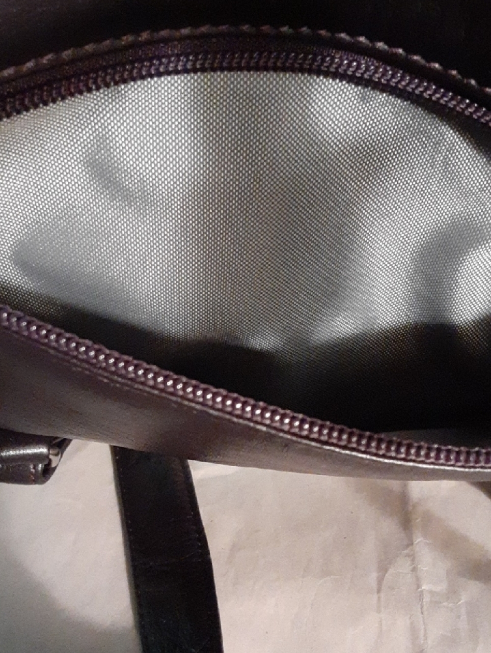 NWOT Men's Leather Sling Backpack in Deep Plum - Picture 11 of 16
